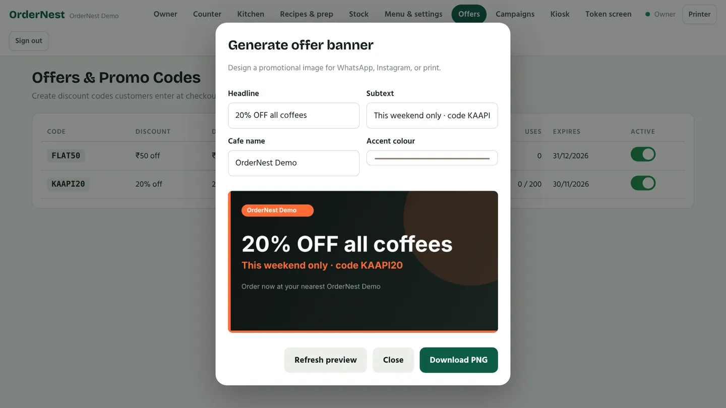 Designing an offer banner